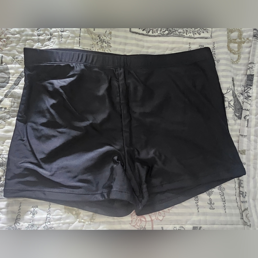 NEW!Black Lined Athletic Shorts - Size M - Nylon Spandex Blend